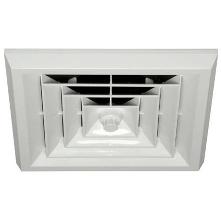 HAVACO QUICK CONNECT Havaco Quick Connect HT-G6B-S1D White Square Ceiling Diffuser with 6 in. Boot and Rotary Damper HT-G6B-S1D